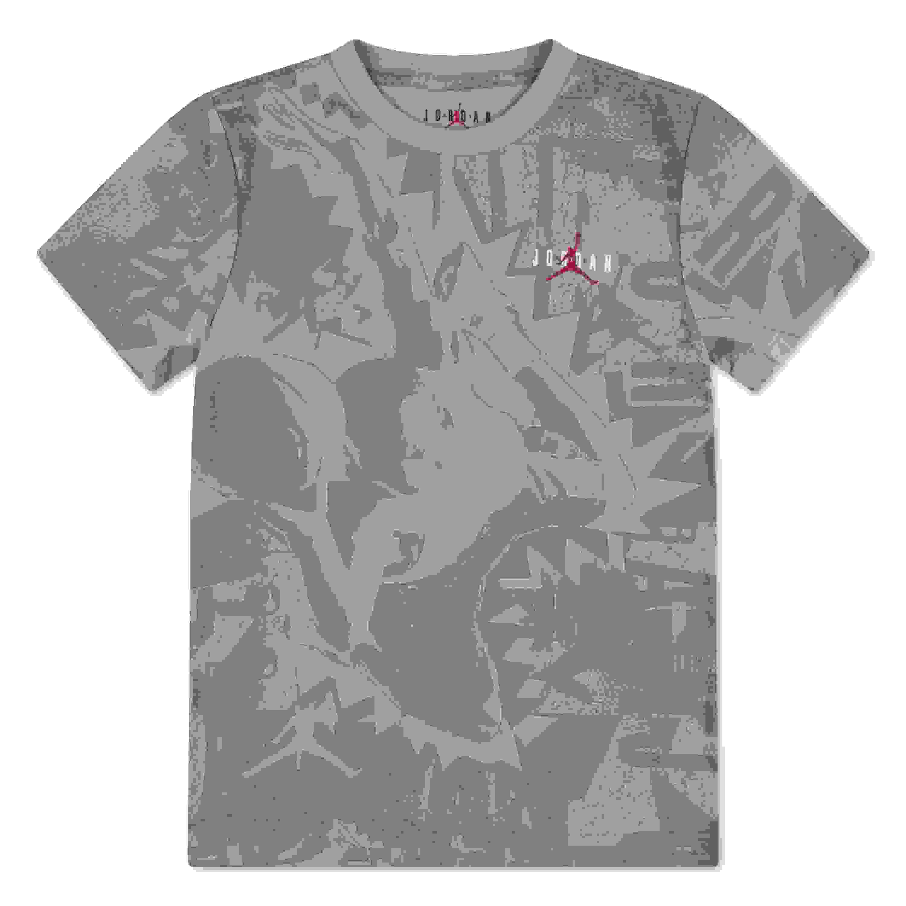 Jordan Hi-Vis Printed Big Boys' Grey Tee